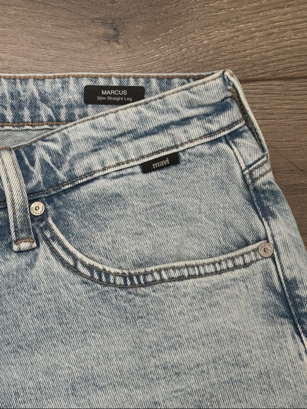Mavi Marcus 31” Slim Straight Leg Stretch Light Wash Blue Jeans Size 34 - Picture 7 of 13